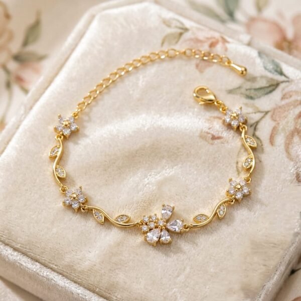 18kt Gold plated Floral Bracelet