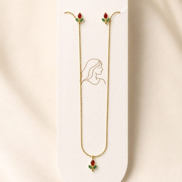 Tiny Tulip 18K Gold Plated Jewelry Set