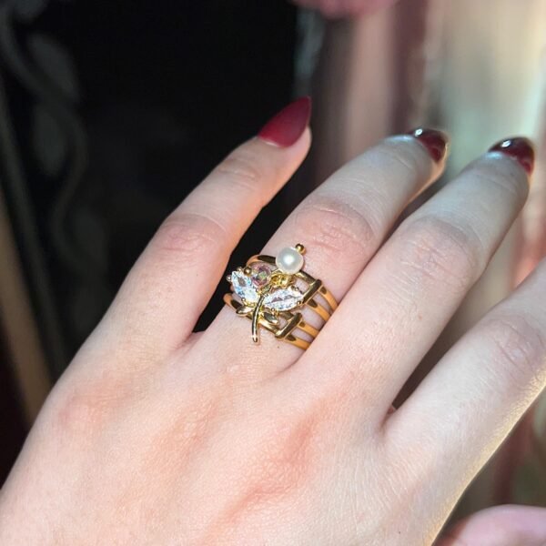 18kt Gold Plated Adjustable Vintage Ring