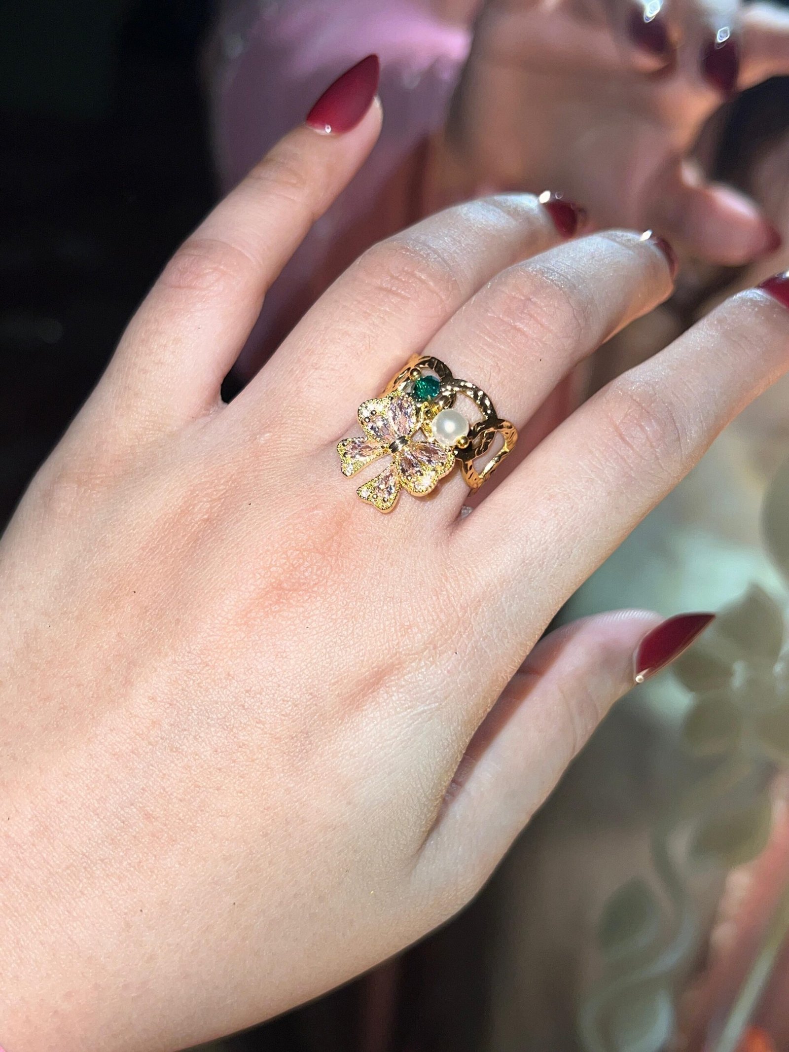 Vintage Ring 18kt Gold Plated Adjustable - Image 4