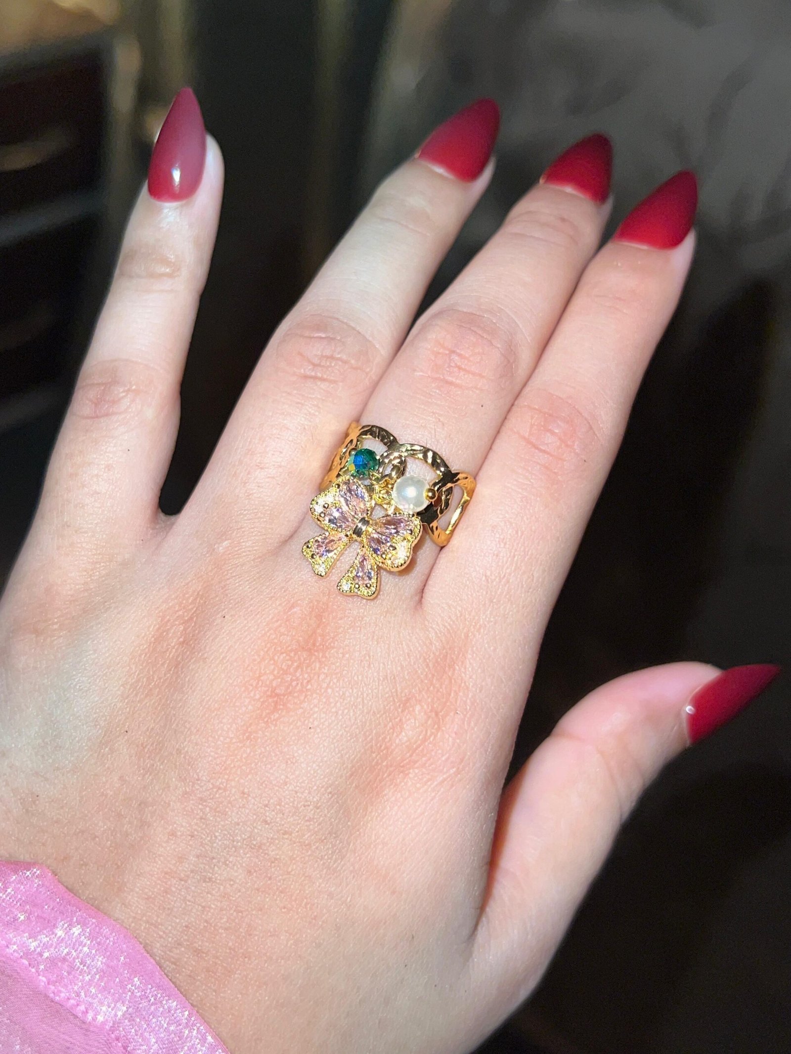 Vintage Ring 18kt Gold Plated Adjustable - Image 2