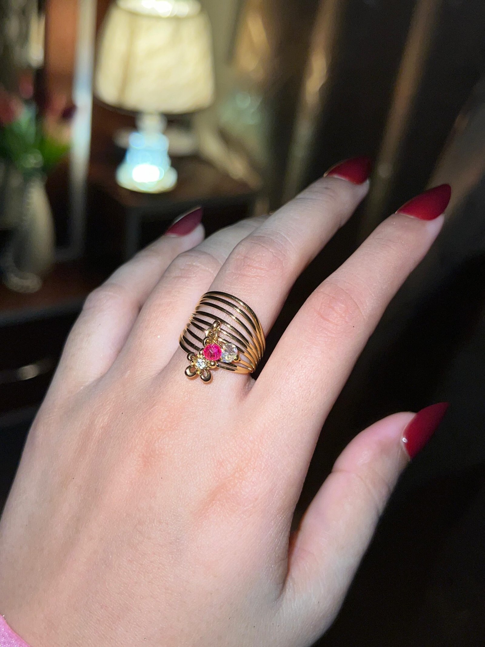 Vintage Ring 18kt Gold Plated Adjustable - Image 2