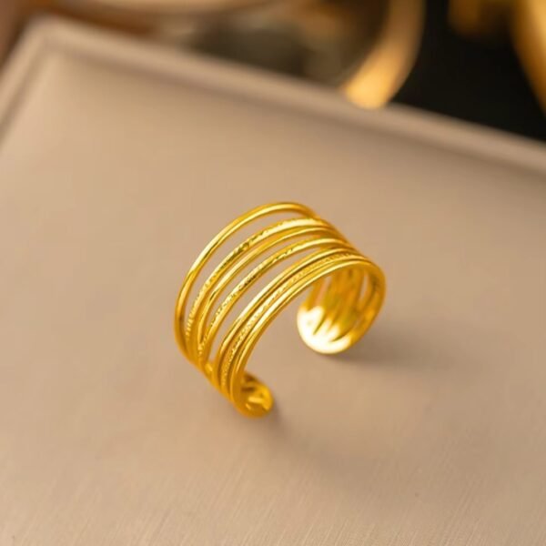 ADJUSTABLE ANTI TERNISH RING 18KT GOLD PLATED