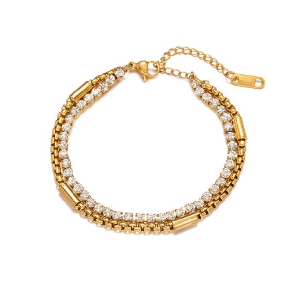 18KT Gold Plated rhinestone ANTI TERNISH bracelet