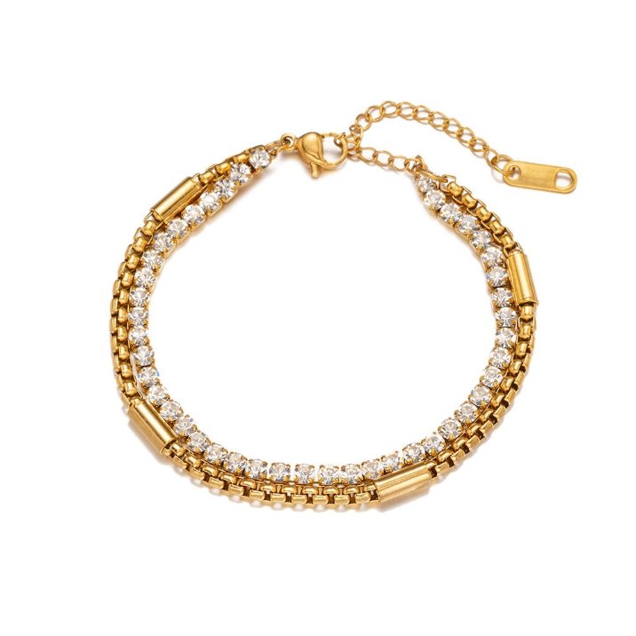 18KT Gold Plated rhinestone ANTI TERNISH bracelet