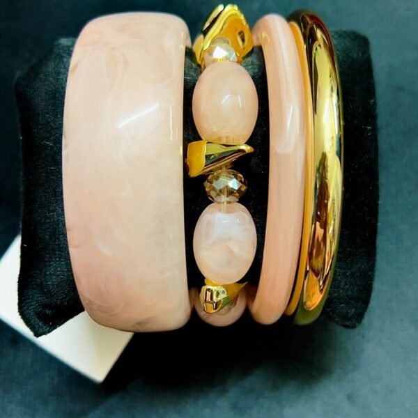 4 pcs Resin Bangles set (peachy pink)