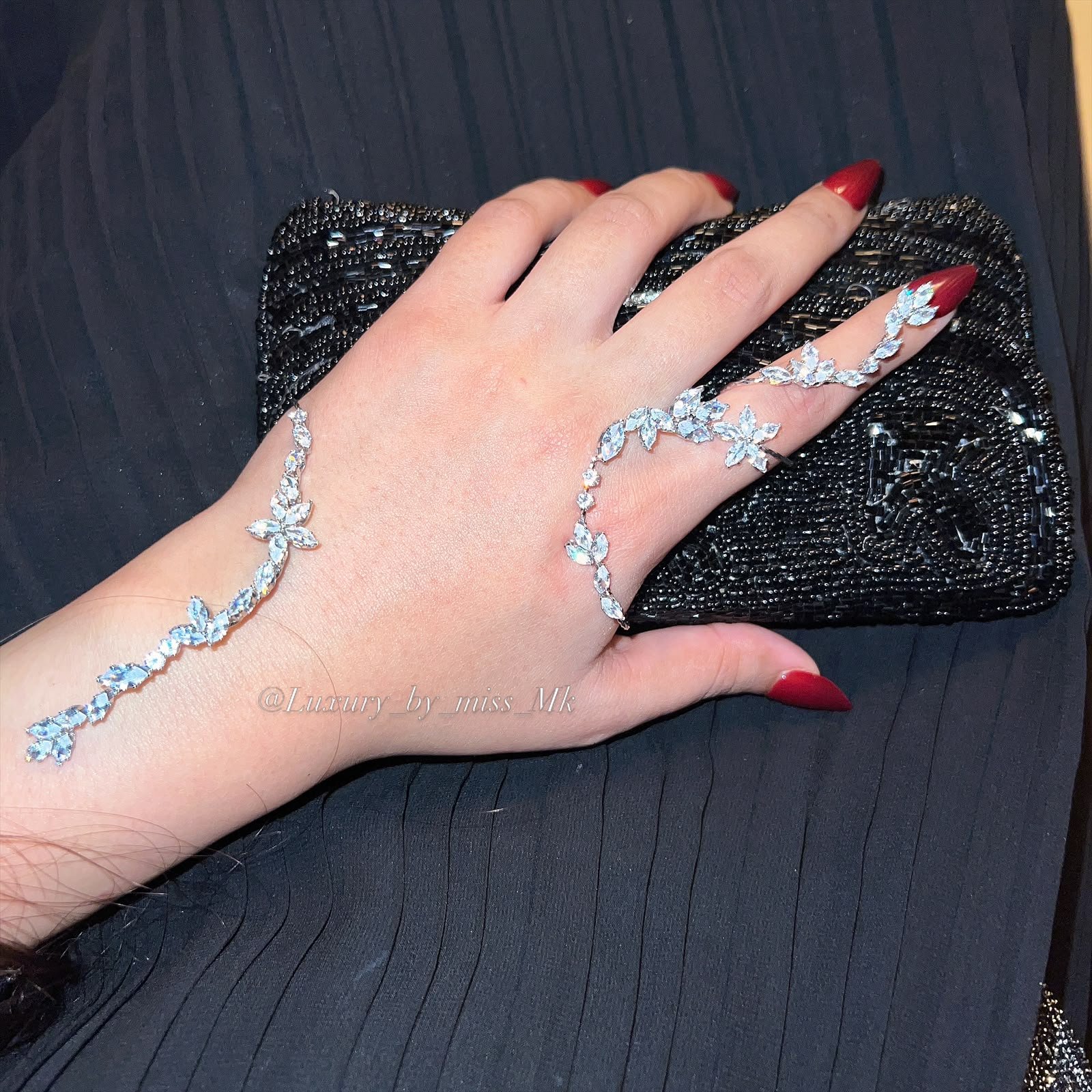 SILVER PLATED CRYSTAL HANDCUFF - Image 3