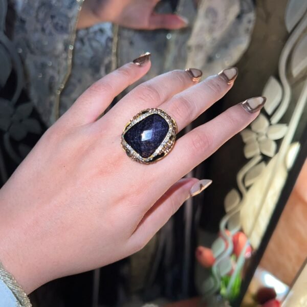TURKISH ADJUSTABLE STATEMENT RING BLACK