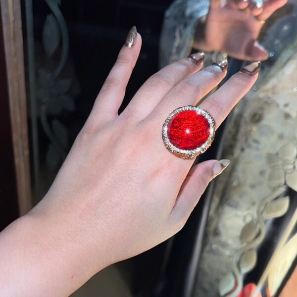 TURKISH ADJUSTABLE STATEMENT RING RED